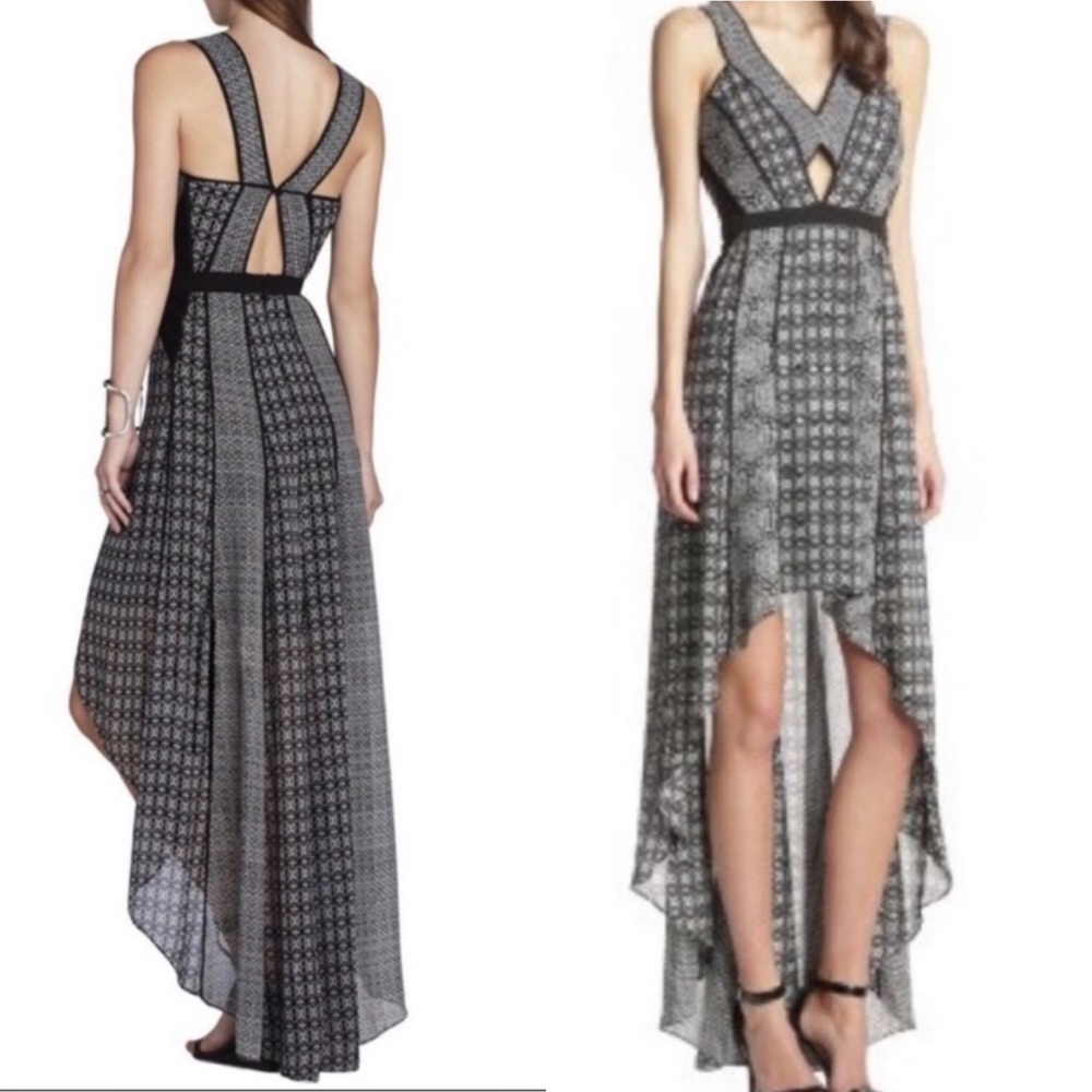 BCBGMAXAZRIA cutout high-low gown size 2